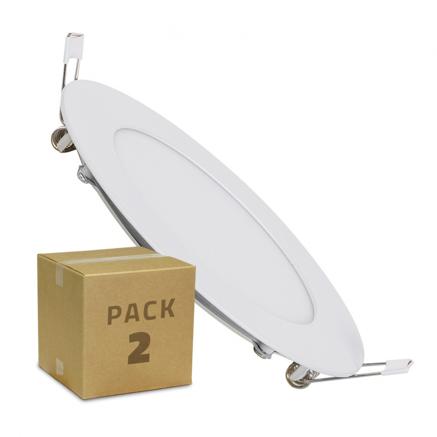 Pack 2 Placa LED 6W Circular Corte Ø 105 mm