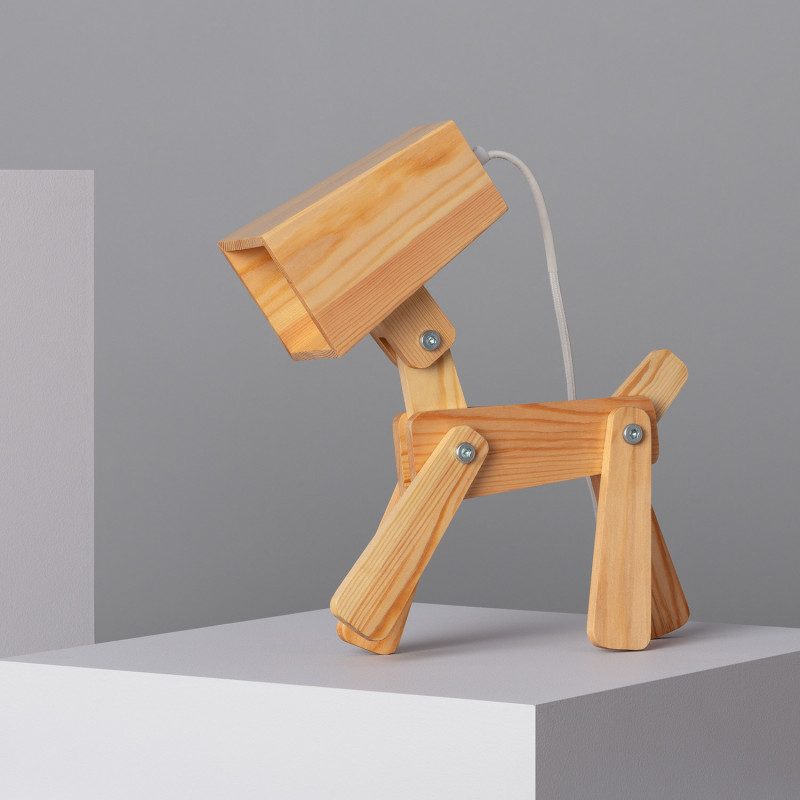 Candeeiro de Mesa de Madeira Infantil Coba Doggi