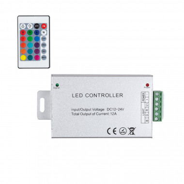 Controlador Regulador Tira LED RGB 12/24V DC con Mando IR High Power