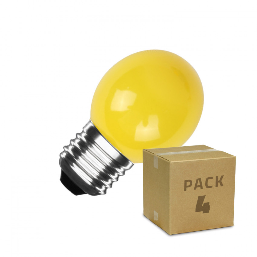 Producto de Pack 4 Bombillas LED E27 3W 300 lm G45 Amarillo