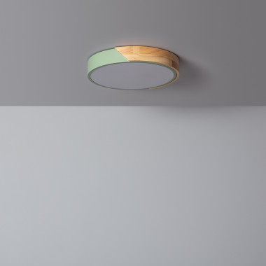Plafon LED 18W Circular Madeira Ø320 mm CCT Selecionável Semi-Dari