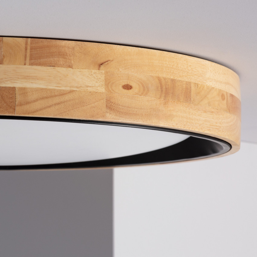 Produto de Plafón LED 20W Circular Madeira Ø470 mm CCT Selecionável Dari 