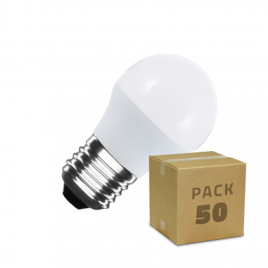 Caixa de 50 lâmpadas LED E27 G45 5W Branco Quente