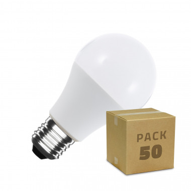 Caixa de 50 Lâmpadas de LED E27 A60 5W Branco Frio