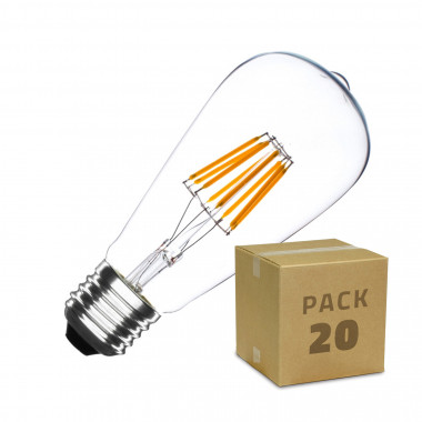 Caixa de 20 Lâmpadas LED E27 Filamento Regulável 5.5W ST64 Big Lemon Branco Quente