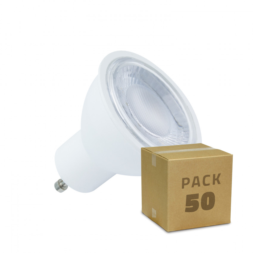 Caja de 50 Bombillas LED GU10 S11 Regulable 60º 7W Blanco Cálido