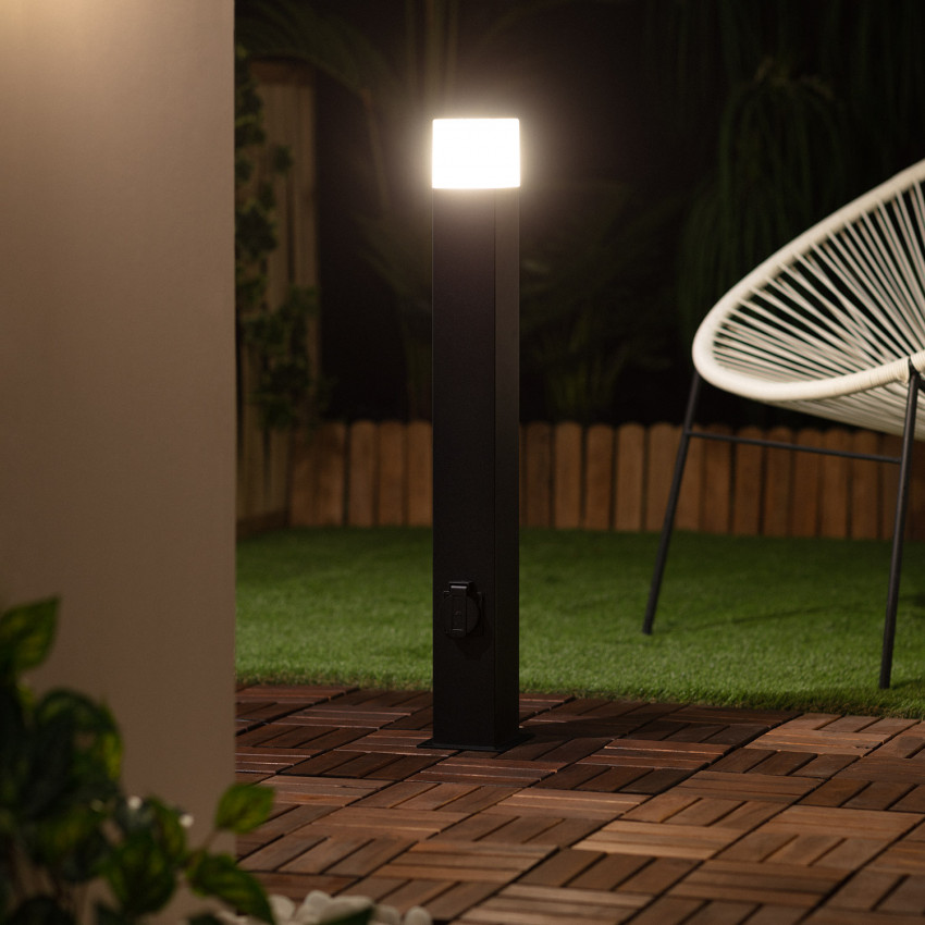 Producto de Baliza Exterior Superficie Pie 74cm con Enchufe Tipo F Schuko Augusta Negra