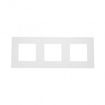 Moldura PC 3 Módulos Modern Branco para Interruptor Moderno