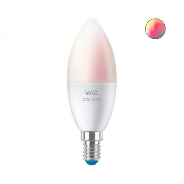 Produto de Lâmpada Inteligente LED E14 4.9W 470 lm C37  WiFi + Bluetooth Regulável RGB+CCT WIZ