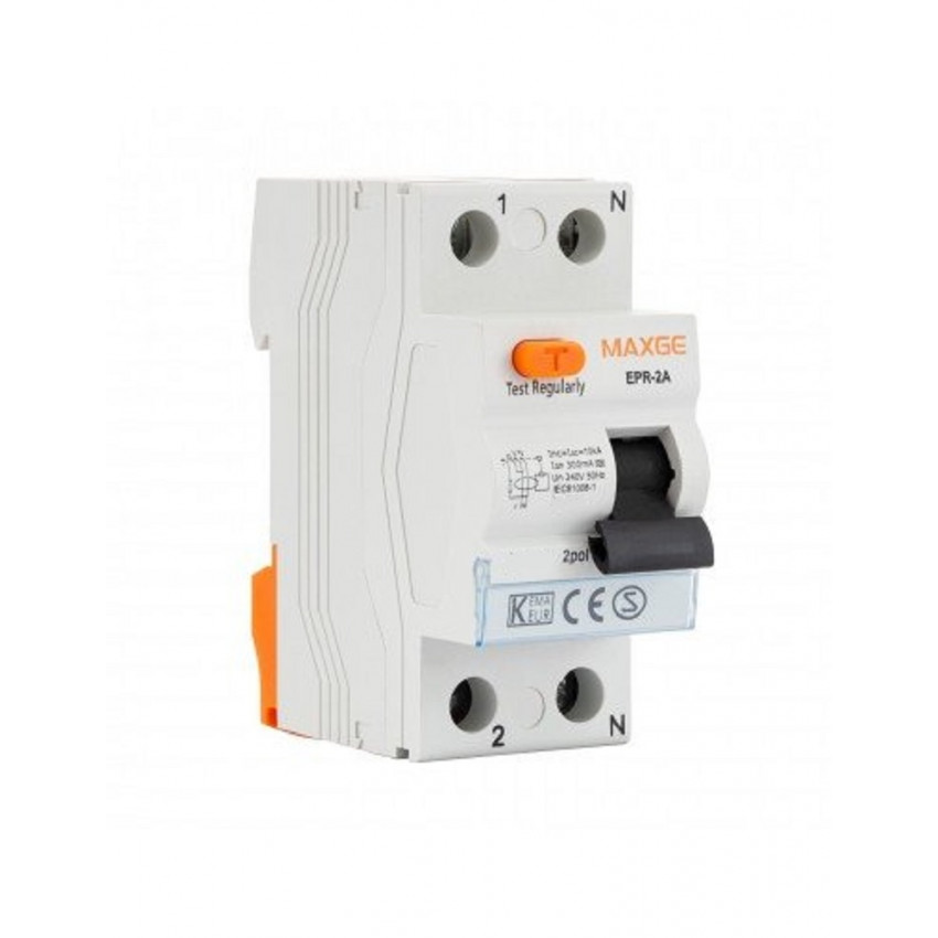 Interruptor Diferencial Industrial 2P 300mA 63A 10kA Clase AC MAXGE 