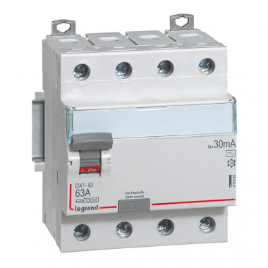 Disjuntor Diferencial Industrial 4P 30mA 63A 10kA Classe AC LEGRAND 411662