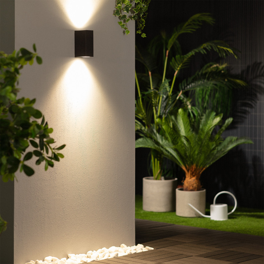 Produto de Aplique de Parede Exterior Iluminação Dupla Miseno Preto