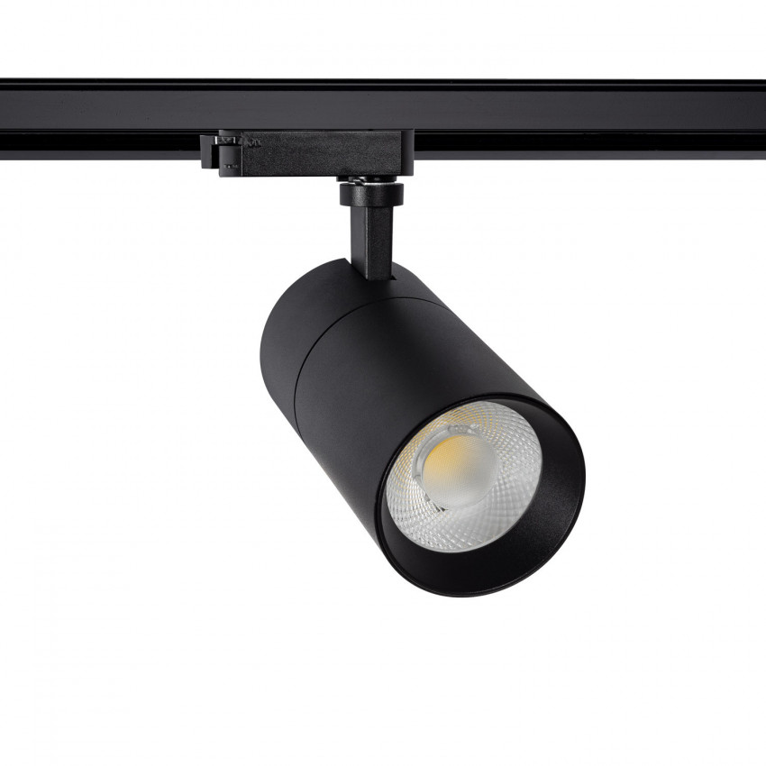 Foco LED New Mallet Preto 30W Regulável No Flicker para Carril Monofásico (UGR 15)
