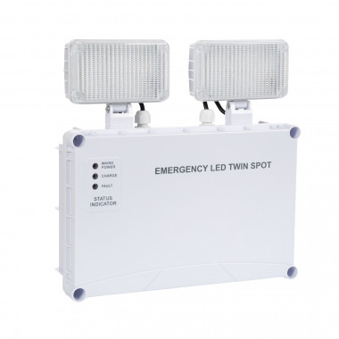 Produto de Luz de emergência LED de superfície 400lm TwinSpot não permanente