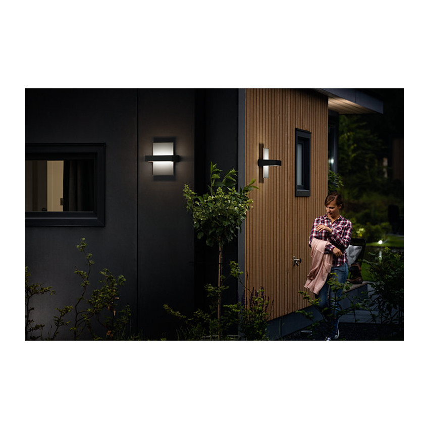 Produto de Aplique de Parede Exterior LED Dupla Iluminação Regulável 2x4.5W PHILIPS Afterglow 