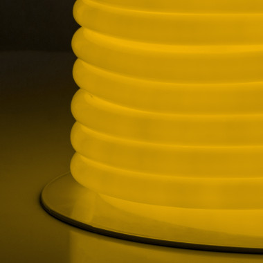 Perfil de PVC 1m para Neón LED 7.5 W/m Regulable 220V AC 120 LED/m  Semicircular 180º Monocolor IP67 a Medida Corte cada 100 cm - efectoLED