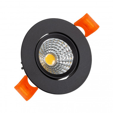 Producto de Foco Downlight LED 5W COB Direccionable Circular Negro Corte Ø55 mm CRI92 Expert Color No Flicker