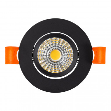 Produto de Foco Downlight LED 5W COB Direcionável Circular Preto Corte Ø55 mm CRI92 Expert Color No Flicker