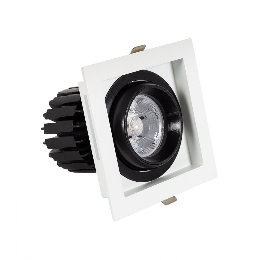 Produto de Foco Downlight LED 12W COB Direccionável 360º Quadrado Corte 100x100 mm CRI90 Expert Color No Flicker