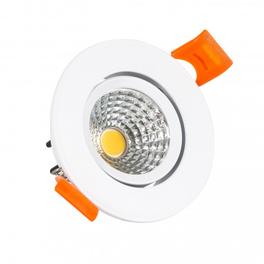 Produto de Foco LED Downlight LED 5W COB Direcionável Circular Branco Corte Ø 70 mm CRI92 Expert Color