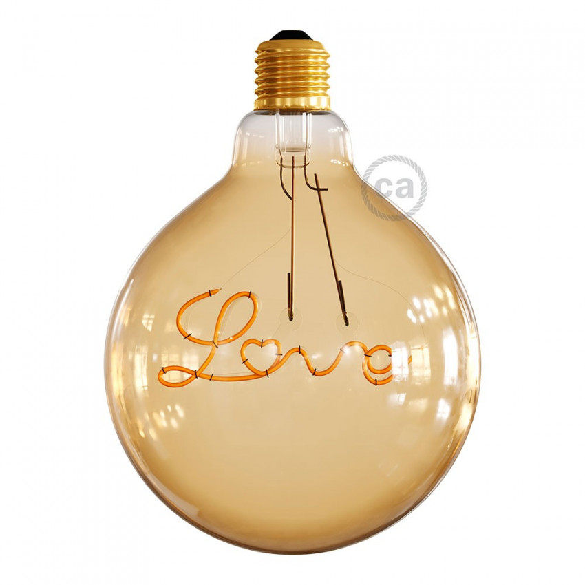 Lâmpada Filamento LED E27 5W 250 lm Regulável G125 Creative-Cables Love CBL700216