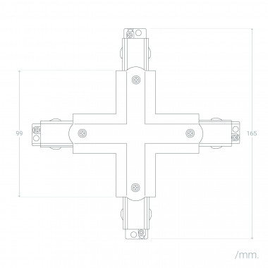 Produto de Conector Tipo X para Carril Trifásico 