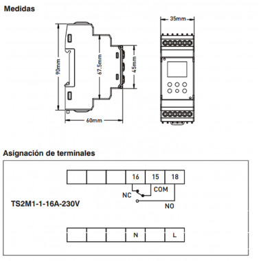 Produto de Temporizador Digital Semanal MAXGE TS2M1-1-16A