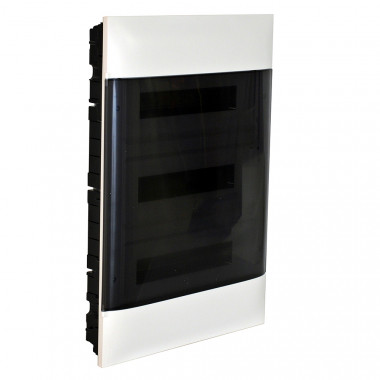 Caja de Empotrar Practibox S para Tabiques Prefabricados Puerta Transparente 3x18 Módulos LEGRAND 137078