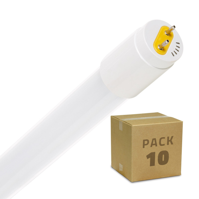 Pack Tubos LED T8 de Vidro 120 cm Conexão Uni-Lateral 18W 110lm/W (10 un)