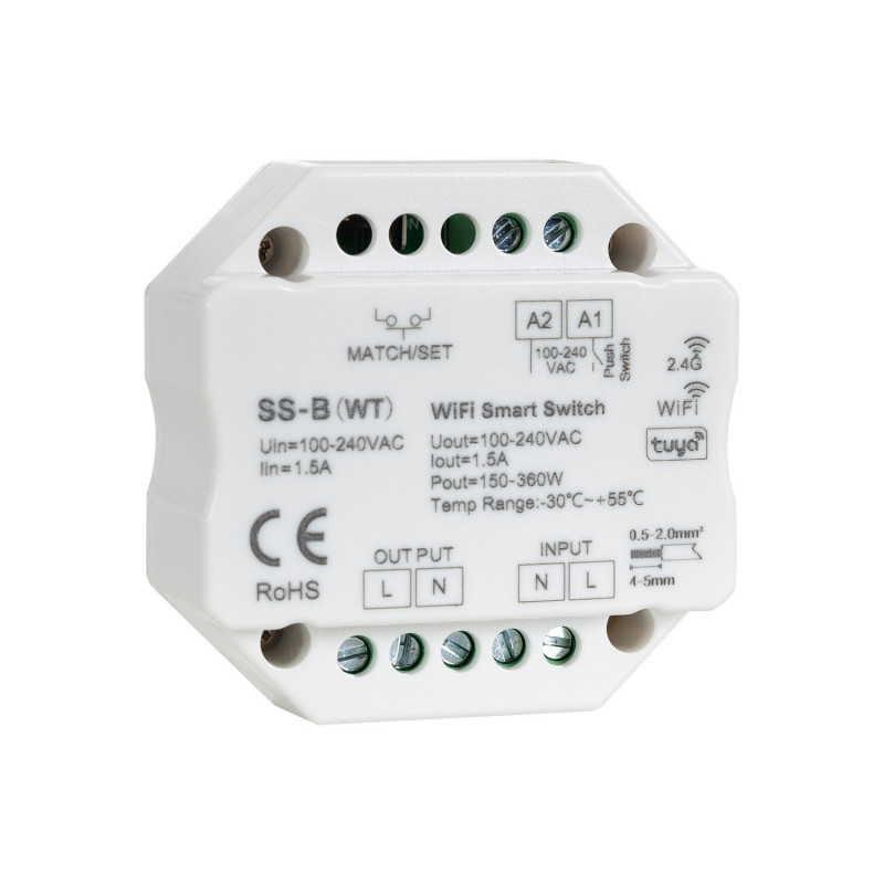 Interruptor WiFi RF Compatible con Pulsador