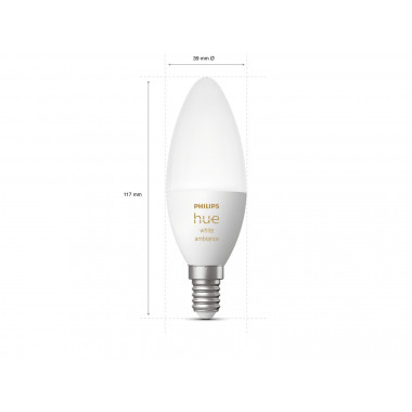 Produto de Lâmpada Inteligente LED E14 5.2W 470 lm B39 PHILIPS Hue White Ambiance