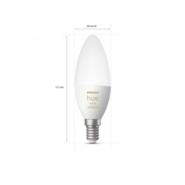 Produto de Pack 2 Lâmpadas Inteligentes LED E14 5.2W 470 lm B39 PHILIPS Hue White