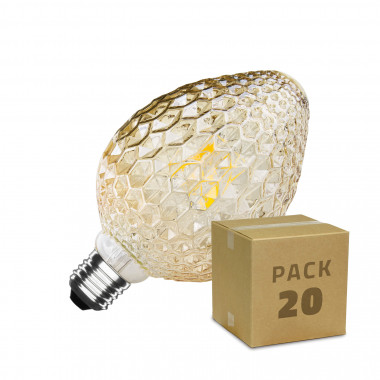 Caja de 20 Bombillas LED E27 Filamento Piña 6W Blanco Cálido