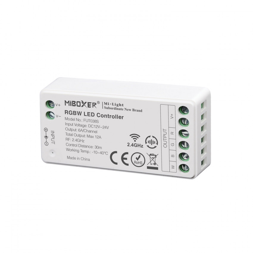 Controlador Regulador LED RGBW 12/24V DC MiBoxer FUT038S