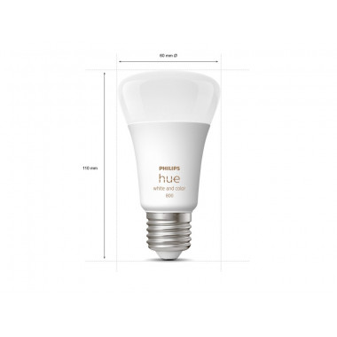 Produto de Pack 2 Lâmpadas Inteligentes LED E27 6.5W 570 lm A60 PHILIPS Hue White