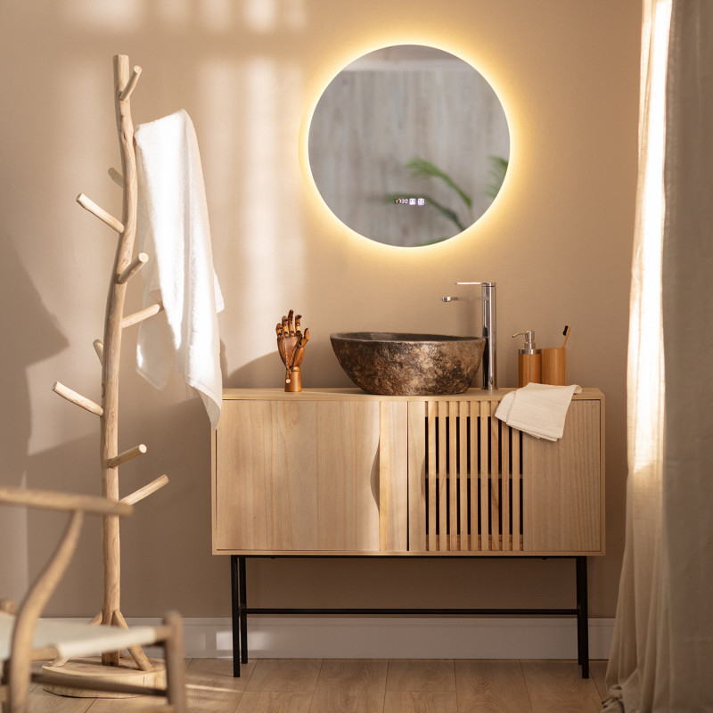 Espejo Baño con Luz LED y Antivaho Ø60 cm Jizan - efectoLED