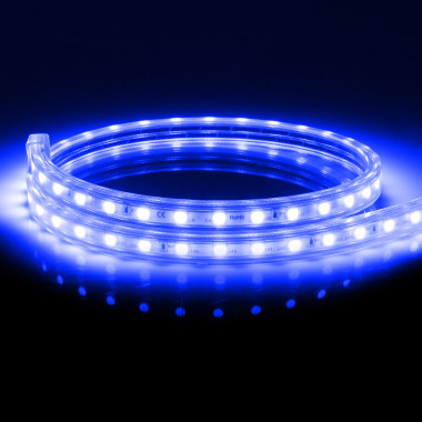Producto de Bobina de Tira LED Regulable 220V AC 60 LED/m 50m Azul IP65 Ancho 14mm Corte cada 100 cm