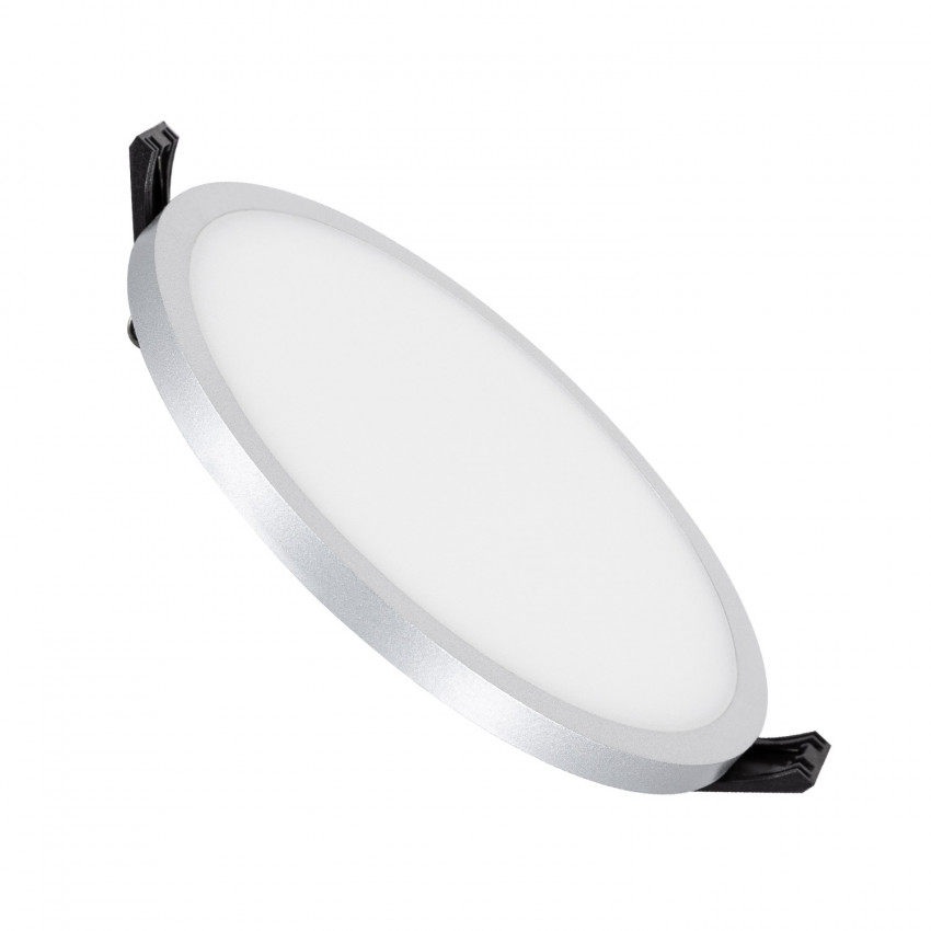 Placa LED 16W Circular Slim Surface LIFUD Cinza Corte Ø135 mm