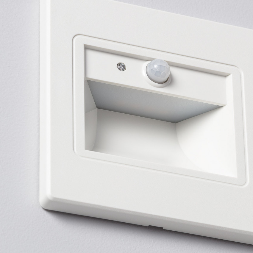 Produto de Baliza de Parede LED 1.5 W Encastrável com Sensor PIR e Crepuscular Bark Branco