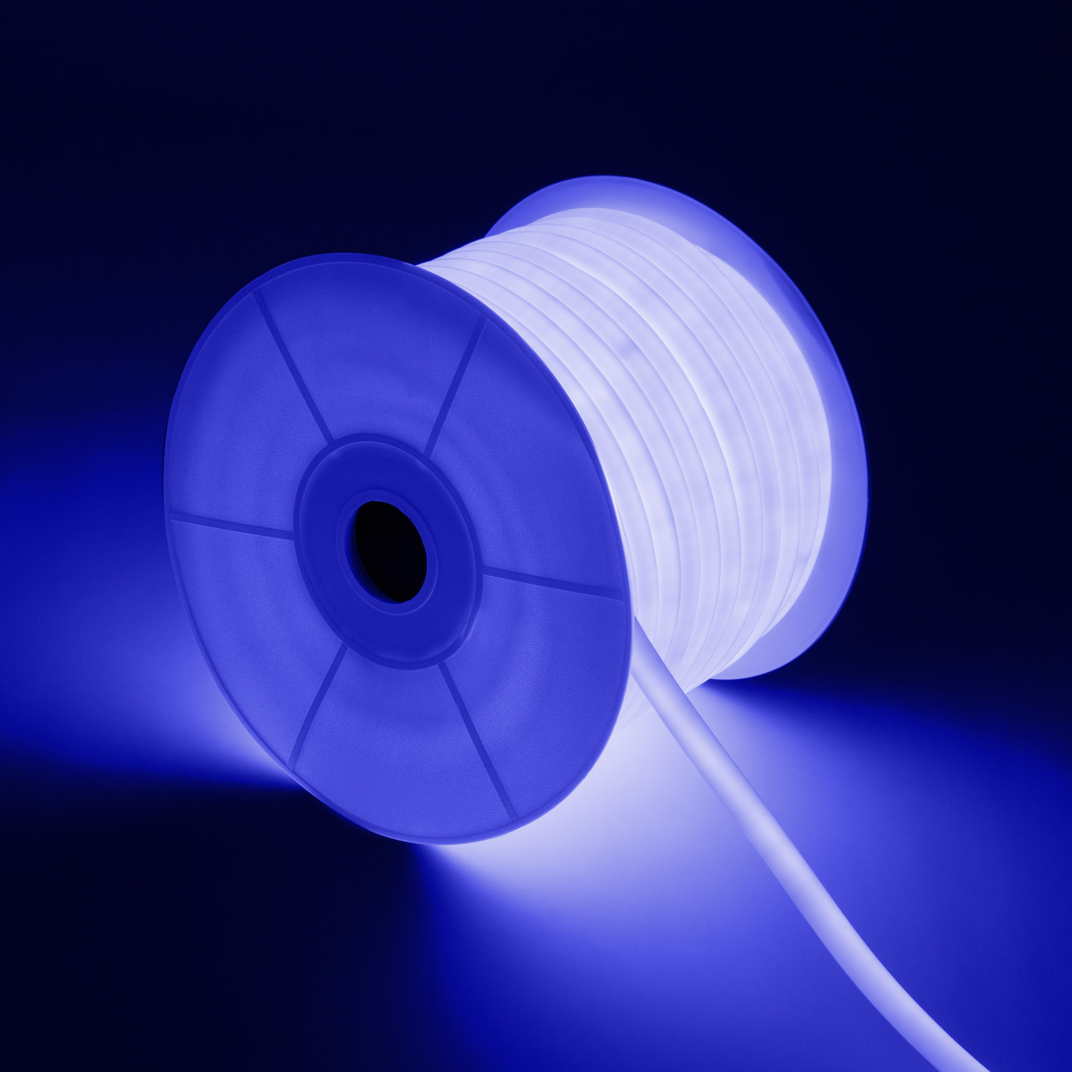 Producto de Bobina Neón LED Regulable 220V AC 120 LED/m 50 m Circular 360 Azul IP67 a Medida Corte cada 100 cm