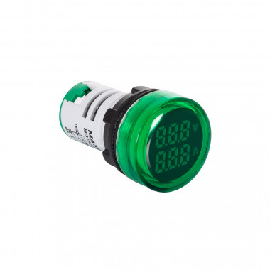 Producto de Testigo Luminoso MAXGE con Voltímetro 20-500V y Amperímetro 0-100A Ø22mm