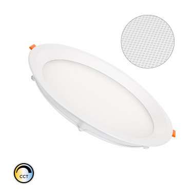 Producto de Placa LED 20W CCT Seleccionable Circular Slim Microprismático (UGR17) LIFUD Corte Ø 205 mm