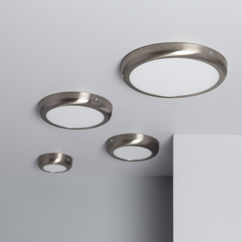 Placa Superfície LED Circular Silver Design 18W
