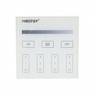 Producto de Mando RF 220-240V AC de Pared para Regulador LED Monocolor 4 Zonas RF MiBoxer T1