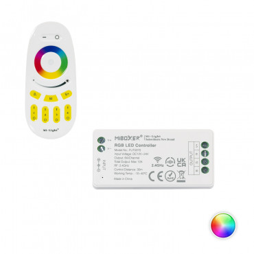Product Controlador Regulador RGB 12/24V DC + Mando RF 4 Zonas MiBoxer