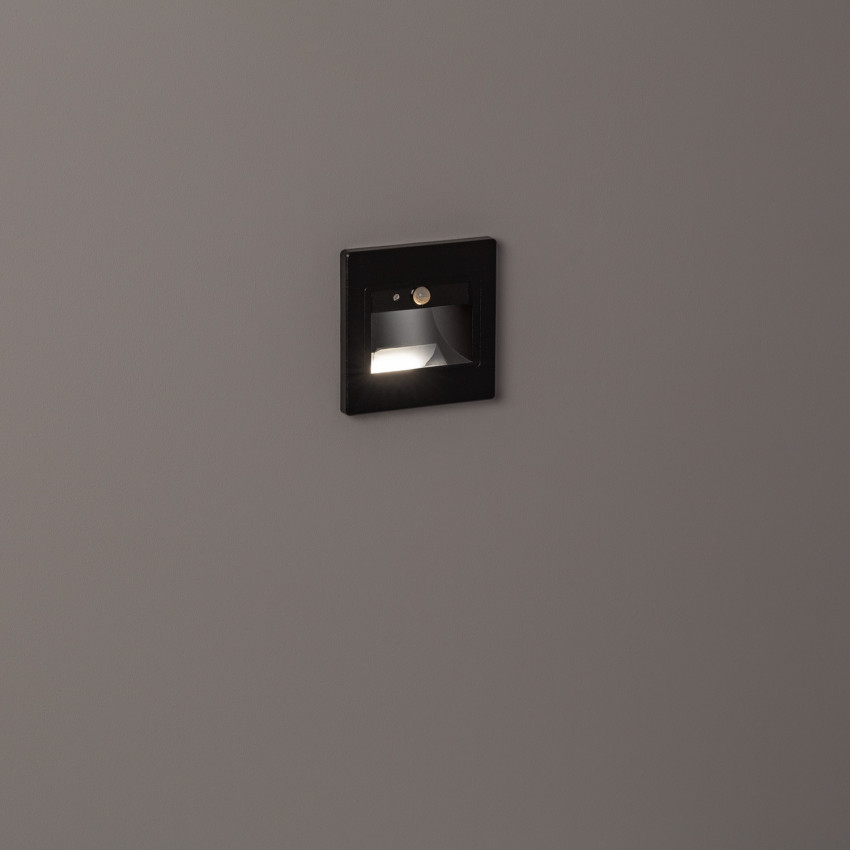 Producto de Baliza de Pared LED 1.5W Empotrable con Sensor PIR Bark Negro