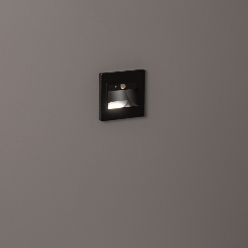 Producto de Baliza de Pared LED 1.5W Empotrable con Sensor PIR Bark Negro