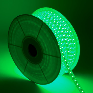 Producto de Bobina de Tira LED Regulable 220V AC 60 LED/m 50m Verde IP65 Ancho 14mm Corte cada 100 cm