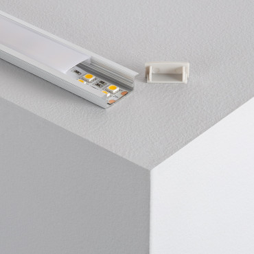 Product Perfil de Alumínio Encastrável Com Cobertura Continua para Fitas de LED Dupla Até 18mm 