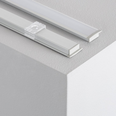 Producto de Perfil de Aluminio Empotrable con Tapa Continua para Tiras LED de hasta 12 mm